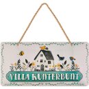 LANOLU Kordelschild Villa Kunterbunt 16x32cm