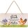 LANOLU Kordelschild Glück hat noch nie ein Huhn gestreichelt 16x32cm