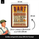 LANOLU Retro Blechschild Dart, Bar, Kneipen und Partykeller Dekoration, Irish Pub Deko Geschenk Männer, Darts Metallschild 15x20cm