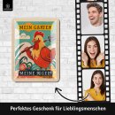 LANOLU Retro Blechschild Mein Garten meine Regeln...