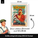 LANOLU Retro Blechschild Mein Garten meine Regeln Blechschilder Garten mit Sprüchen Gärtner Geschenke, 15x20cm