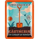 LANOLU Retro Blechschild Vorsicht vor der Gärtnerin...