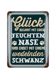 LANOLU Retro Blechschild Hunderegeln, Hundeschilder, Blechschild Hund, Deko Garten Hund, Geschenke für Frauen Hundeliebhaber, 15x20cm