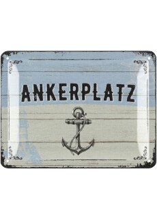 Blechschild retro Ankerplatz - maritime Anker Deko für Garten und Küche - Einweihungsgeschenk Wohnung Heimatplatz 15x20cm
