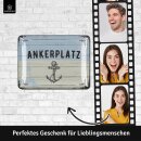 Blechschild retro Ankerplatz - maritime Anker Deko für Garten und Küche - Einweihungsgeschenk Wohnung Heimatplatz 15x20cm