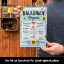 LANOLU Retro Blechschild Balkonien-Regeln 20x30cm