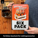 LANOLU Retro Blechschild Six Pack 20x30cm