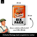 LANOLU Retro Blechschild Six Pack 20x30cm