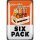 LANOLU Retro Blechschild Six Pack 20x30cm