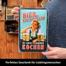LANOLU Retro Blechschild Bier kaltstellen ist auch kochen 20x30cm