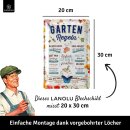 LANOLU Blechschild Gartenregeln 20x30cm