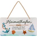 LANOLU Kordelschild Heimathafen 16x32cm
