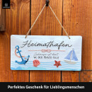 LANOLU Kordelschild Heimathafen 16x32cm