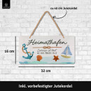 LANOLU Kordelschild Heimathafen 16x32cm