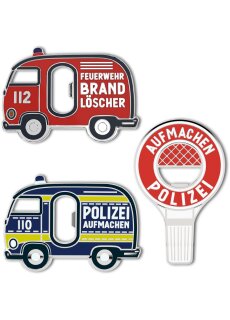 LANOLU Magnet Flaschenöffner 3er Set Blaulicht