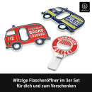 LANOLU Magnet Flaschenöffner 3er Set Blaulicht