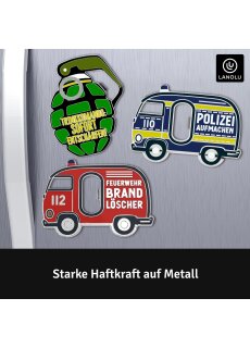 Feuerwehr Im Einsatz Schild für Auto mit 4x Saugnapf - Feuerwehr Saugnapfschild aus Acrylschild - Autoschild Geschenke für Feuerwehrmann Windschutzscheibe 90x120mm
