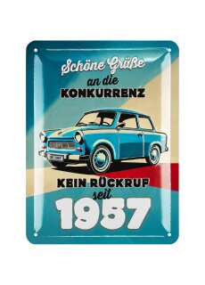 LANOLU Retro Blechschild Trabant Konkurrenz 15x20cm