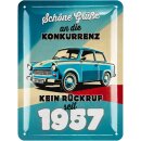 LANOLU Retro Blechschild Trabant Konkurrenz 15x20cm