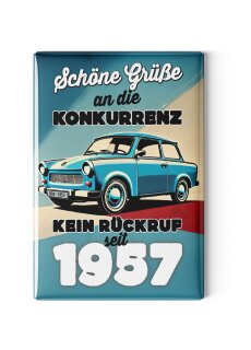 LANOLU Kühlschrankmagnete lustig- Trabant- kein Rückruf seit 1957 -lustige Magnete mit Sprüchen und witzigen Motiven 8x5,5cm