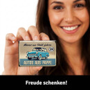 LANOLU Kühlschrankmagnete lustig- Trabant- Männer aus Stahl fahren Autos aus Pappe - lustige Magnete mit Sprüchen und witzigen Motiven 8x5,5cm