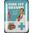 LANOLU Blechschild Bier ist gesund sagt der Arzt 15x20cm