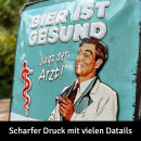 LANOLU Blechschild Bier ist gesund sagt der Arzt 15x20cm