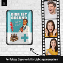 LANOLU Blechschild Bier ist gesund sagt der Arzt 15x20cm