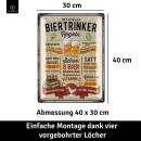 LANOLU Retro Blechschild Biertrinker Regeln 30x40cm