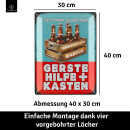 LANOLU Retro Blechschild Gerstehilfe Kasten 30x40cm