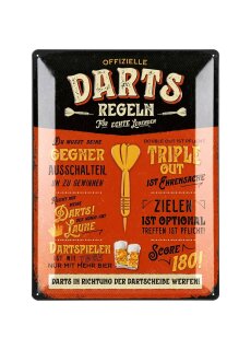 LANOLU Blechschild DART-Regeln 30x40cm
