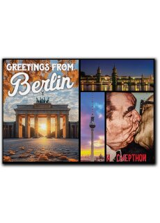 United1871 Fotomagnet | Berlin Kollage Blackline | 8 x 5,5 cm