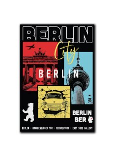 United1871 Fotomagnet | Berlin Kollagemit 3-farbig | 8 x 5,5 cm