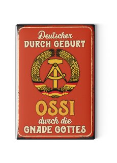 LANOLU Kühlschrankmagnete lustig- Ossi durch die Gnade Gottes -lustige Magnete mit Sprüchen und witzigen Motiven 8x5,5cm