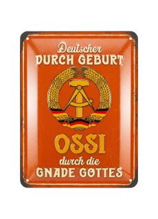 LANOLU Retro Blechschild Ossi durch die Gnade Gottes 15x20cm