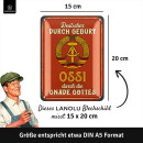 LANOLU Retro Blechschild Ossi durch die Gnade Gottes 15x20cm