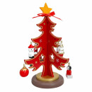 Zimtberg ZB014 - Tannenbaum Holz, rot- Schmuck 2 fach, 16cm