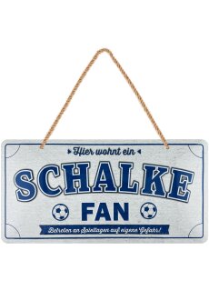 LANOLU Kordelschild Hier wohnt ein SCHALKE Fan 16x32cm