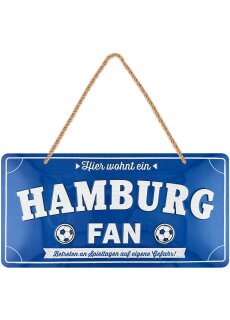 LANOLU Kordelschild Hier wohnt ein HAMBURG Fan 16x32cm