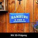 LANOLU Kordelschild Hier wohnt ein HAMBURG Fan 16x32cm