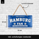 LANOLU Kordelschild Hier wohnt ein HAMBURG Fan 16x32cm
