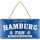 LANOLU Kordelschild Hier wohnt ein HAMBURG Fan 16x32cm