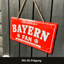 LANOLU Kordelschild Hier wohnt ein BAYERN Fan 16x32cm