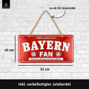 LANOLU Kordelschild Hier wohnt ein BAYERN Fan 16x32cm