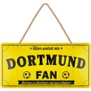 LANOLU Kordelschild Hier wohnt ein DORTMUND Fan 16x32cm