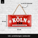 LANOLU Kordelschild Hier wohnt ein KÖLN Fan 16x32cm