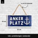 LANOLU Kordelschild Ankerplatz 16x32cm
