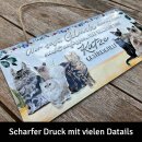 LANOLU Kordelschild Glück KATZE anfassen 16x32cm