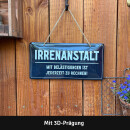 LANOLU Kordelschild Irrenanstalt 16x32cm