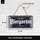 LANOLU Kordelschild Biergarten 16x32cm